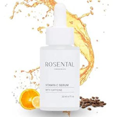 Rosental Organics C vitamīna serums ar kofeīnu (30 ml) - Pret pigmenta plankumiem un aknes rētām - Pret novecošanos - Pret grumbām - Izgaismojoša sejas kopšana - 100% dabīga kosmētika - Ražots Vācijā