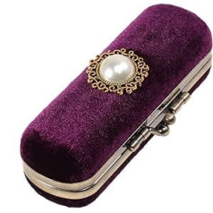 Cabilock Fashion Retro Velvet lūpu krāsas kastīte lūpu balzama organizatora soma Izturīga mīksta kosmētikas uzglabāšanas kaste ar spoguli (violeta)