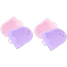 Ipetboom Pack of 4 Cleansing Massage Fingercots Sejas tīrīšanas birste Mazgāšanas līdzeklis Bērnu rokas silikagels 11,8 x 10 cm x 2 gab.