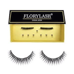 Florylash ® Casual Look — magnētiskas skropstas, 3 magnēti, dabiskas magnētiskas viltus skropstas, bez acu zīmuļa, 3D apjoma komplekts, atkārtoti lietojams (M izmērs, 28 mm platums)