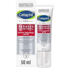 Cetaphil Pro RednessControl tonēts dienas krēms SPF 30, 50 ml, uzreiz un redzami noslēpj ādas apsārtumu, līdzsvaro ādas toni, intensīvi mitrina, aizsargā ar SPF 30