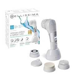 Bellissima Face Cleansing, facial cleansing brush with sonic vibration technology, 5 interchangeable brush heads, water-resistant, color white