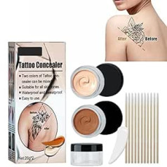 Auflosung 2 Colors Tattoo Concealer Cream Makeup Body Mole Scar Spots Cover Cream Waterproof Scar Cover Makeup Maskuflāžas krēms lietošanai uz ķermeņa, Kājām, Vīriešiem un Sievietēm