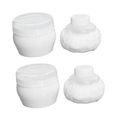 ‎Wofashpuret WOFASHPURET 2 Sets Baby Powder Puff for Kids Empty Powder Container Fluffy Body Powder Puff Cosmetic Powder Puff Cosmetic Sponge Applicator Toddler Face White PP Plastic