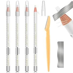 Kaiqikaixi Ūdensizturīgs uzacu zīmuļu tetovējums aplauzums un Microblading piederumu komplekts Permanent Eye Brow Liners 5 krāsās Ūdensizturīgs uzacu zīmuļu pīlings - Uzacu zīmuļu komplekts marķēšanai (4 balts)