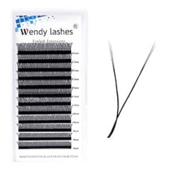 Wendy Lashes Y Lashes 2D Eyelash Fans, 0.07 mm Thickness, C Curl, 9 mm Eyelashes, Y Shape Eyelash Fans, YY Eyelash Extension, 2D Lashes, Wendy Lashes, YY Lashes (Y-0.07-C-9)