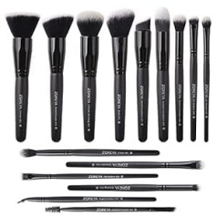 Z'oreya Zoreya 15gb aplauzuma otu komplekts ar korpusu Aplauzuma otu sārtuma otiņa Premium Plastic Foundation Brush Blending Sejas pūderis vaigu otu korektors Acu kosmētiskās kosmētikas otu komplekts