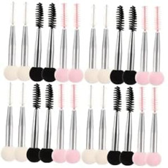 Beaupretty 24 gab Sponge Makeup Brush Skropstu otu komplekts Uzacu Skropstu Sūkļa Suka Skropstu Suka Double Head Brush Skropstu ķemme Impression Girls Alumīnija caurule Travel