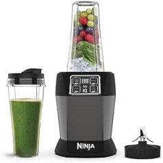 Ninja blenderis ar Auto-iQ [BN495UK] 1000 W, 2 x 700 ml krūzes, melns/sudrabs