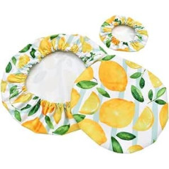 Cabilock 3 Pieces Bowl Cover Fabric Covers for Food Fabric Pot Caps with Elastic Band Reusable Cotton Bowls Cups Covers for Vegetables Fruit Yellow