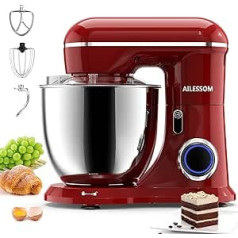 AILESSOM Professional 3-in-1 Food Processor, Kneading Machine with 6.5QT Bowl, Quiet Mixer, 3 Mixing Attachments and Splash Guard, 11 Speed (660W)