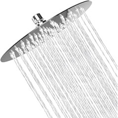 Woophen lietus dušas galva augstspiediena 6 collu 304 nerūsējošā tērauda lietus dušas galvas spogulis, līdzīgs izskats, grozāms izsmidzināšanas leņķis, sulīgs duša, viegla uzstādīšana, hroma apdare