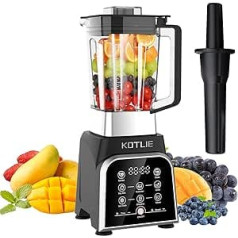 KOTLIE BS-0212 Smoothie Maker, High Performance Mixer with 6 German Stainless Steel Blades, 8 Intelligent Programmes, Large 2 Litre Container, BPA-Free Materials