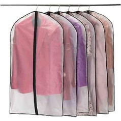Niviy Garment Bag, Pack of 6, High Quality Garment Bags, Transparent 60 x 100 cm, Breathable Fabric for Suits, Dresses, Coats, Jackets, Shirts, Evening Dresses, Suit Bag, Storage