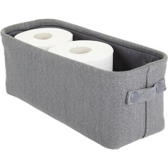 mDesign Storage Basket with Inner Coating and Textured Design - Ideal for Cosmetic Storage - Convenient Cotton Bathroom Organiser with Handles