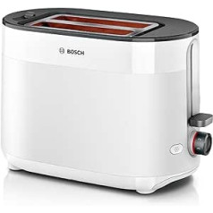 Bosch MyMoment TAT2M121 Compact Toaster with Integrated Bread Attachment, with Defrost Function, Automatic Shut-Off, Lift Function, Bread Centring, Perfect for 2 Slices, 800 Watt, Matte White