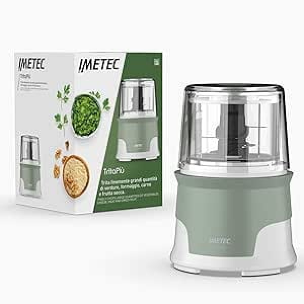 Imetec Tritapiù smalcinātājs, 4 nerūsējošā tērauda asmeņi, liels konteiners 600 ml, 18 apgr./min., spiediena darbība, 1000 W, nesatur BPA