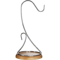 Premier Housewares Bananenhalter, Chrom mit Holzfuß, H35 x W16 x D16cm