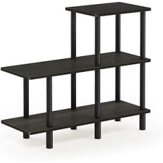 Furinno Decorative 3 Tier Shelf Wood Espresso Black 29.49 x 80 x 70.69 cm