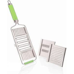 Muxels Gigant 4-Way Grater with Residue Catcher. The Fast Vegetable Slicer, The Perfect Julienne Peeler and practical Parmesan Grater green