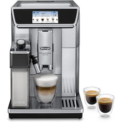 DeLonghi ECAM650.75MS Prima Donna Elite automātiskais kafijas automāts, nerūsējošais tērauds, TFT skārienekrāna krāsains displejs, 15 bāru sūkņa spiediens, 470 x 260 x 360 mm, sudrabs