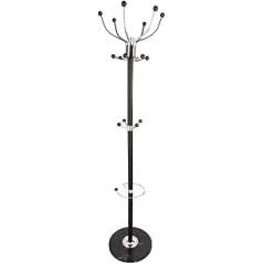 Haku-Möbel Coat Rack Stand in Chrome Black, S