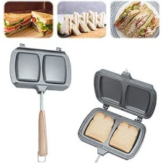 Sandwich Toaster, Sandwich Toaster, Non-Stick Sandwich Maker, Double-Sided Frying Pan, Removable, with Handles, Double-Sided Grill Pan for Panini Snack Breakfast