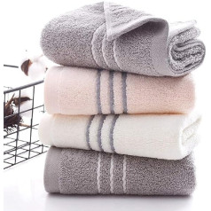 N/C Terry Towels, Hand Towel Set, 3-Piece Face Cloth, 34 x 74 cm, Hand Towels, 100% Cotton, Pink, White, Grey, Absorbent Hand Towels, Face Wash Towel for Bathroom, Kitchen