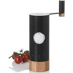 AdHoc PowerMill MP53 Pepper and Salt Gear Mill, Ceramic Grinder (without Spice), Stainless Steel/Wood