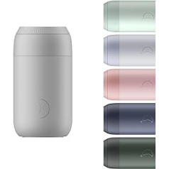 Chilly's Series 2 Insulated Coffee Mug, Double-Walled Cup with Lid, BPA-Free Stainless Steel, Granite Grey, 340 ml