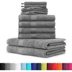 10 pieces. Premium Hand Towel Set 100% Cotton 2 Bath Towels 4 Hand Towels 2 Guest Towels 2 Wash Mitts Colour
