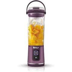 Ninja Blast BC151UKPR pārnēsājams blenderis, 530 ml, necaurlaidīgs vāks un dzeršanas snīpis, jaudīgs bezvadu mini blenderis, uzlādējams, pārnēsājami smūtiji, proteīna kokteiļi, ledus un