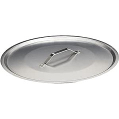 Agnelli Pentole FAMA2940 Flacher Deckel mit Griff, Rand und Brücke, schwere Ausführung aus BLTF-Aluminium, poliertes Silber, 40 cm