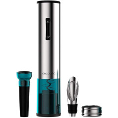 Cecotec InstantCork 1000 Gourmet Electric Corkscrew, Bottle Opener in Just 8 Seconds, Powered by 4 Batteries, LED Light, Steel Spiral Needle, Stainless Steel Body