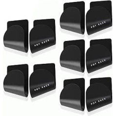 Boyigog Pack of 10 Pot Lid Holder Lid Holder Wall Pan Lid Rack Pot Lid Holder Wall Mounted Holder for Home Kitchen (Black Pack of 5)