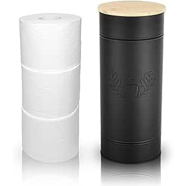 VON STEINEICH® Toilet Paper Storage [Black] Made of Metal - Elegant Bathroom Decoration for Any Household - Toilet Paper Storage in Modern Vintage Style