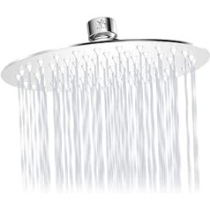 Welan Shower Head Rain Shower, 25 cm Rain Shower Head 304 Stainless Steel Round Shower Head Rain Shower with Anti-Blocking Silica Gel