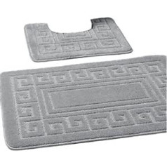 2-Piece Greek Design Non-Slip Bath Mat Set