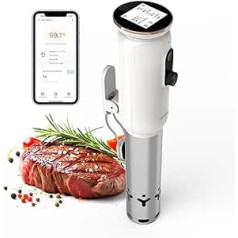 INKBIRD WiFi Sous Vide Stick ISV-101W, 1000 vatu Sous Vide, 3D ūdens cirkulācijas sildīšana ar lietotņu iepriekš iestatītām izvēlnēm, pavārgrāmatas funkcija, iepriekšējs brīdinājums par vārīšanās beigām