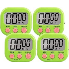 4 Loud Alarm Digital Timer, Magnetic Stand Kitchen Timer with On/Off Switch, Time Timer for Kids, Cooking, Study, Exercise