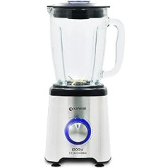 Grunkel - BAT-1200TITANIUMPRO - Powerful blender with 1.75 litre capacity, 6 titanium blades, 5 speeds, pulse function, illuminated button and cup with robust thread - 1200 W