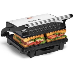 Aigostar Hett - contact grill for sandwiches, steak and as panini grill, sandwich maker with non-stick coating, 1000W sandwich toaster with heat-insulated handle, bpa free