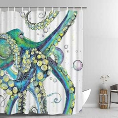 Alishomtll Waterproof Shower Curtain with 12 Curtain Rings