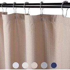 LinTimes Extra Long Shower Curtains, Waterproof Shower Curtain for Bathroom, Bathtub, 182 x 243 cm, Taupe