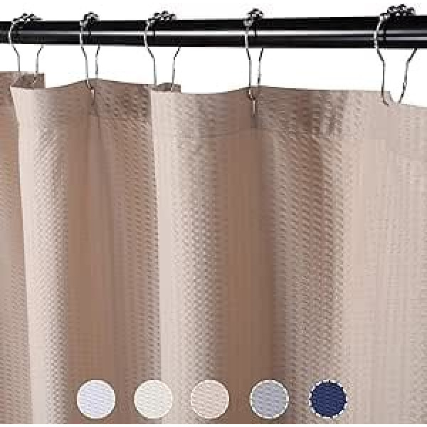 LinTimes Extra Long Shower Curtains, Waterproof Shower Curtain for Bathroom, Bathtub, 182 x 243 cm, Taupe