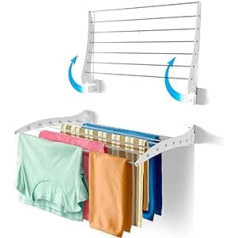 Step Up - Vertical Clothes Airer Pie sienas stiprināms Saliekamais Apģērbu Airer 70cm Balts