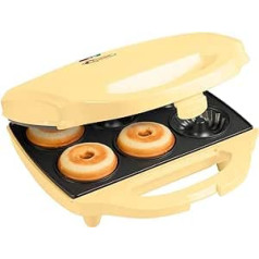 Bestron Bundt cake maker, waffle iron for 6 Bundt cakes, sweet dreams, non-stick coating, 900 W, yellow