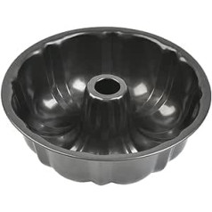 FOROREH Bundt kūkas veidne liela diametra 24 cm cepešpannas apaļa tērauda kūkas veidne ar nepiedegošu pārklājumu, cepšanas veidne Delicious Bundt kūkai, izturīga, nepiedegoša Bundt kūkas veidne, melna