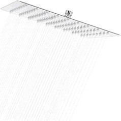 8 Inch Rain Shower Head Square Adjustable Angle Shower Head, Stainless Steel Ultra Thin Rain Shower Head, Top Spray Square Showerhead Bathroom Overhead Shower Head