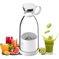 Blender Smoothie Maker Mini Mixer Portable Smoothie Mixer Fresh Juice Mixer Bottle To Go with USB Rechargeable (White)